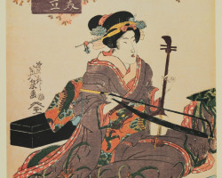 Woman linked to musical instruments. Woman linked to musical instruments.